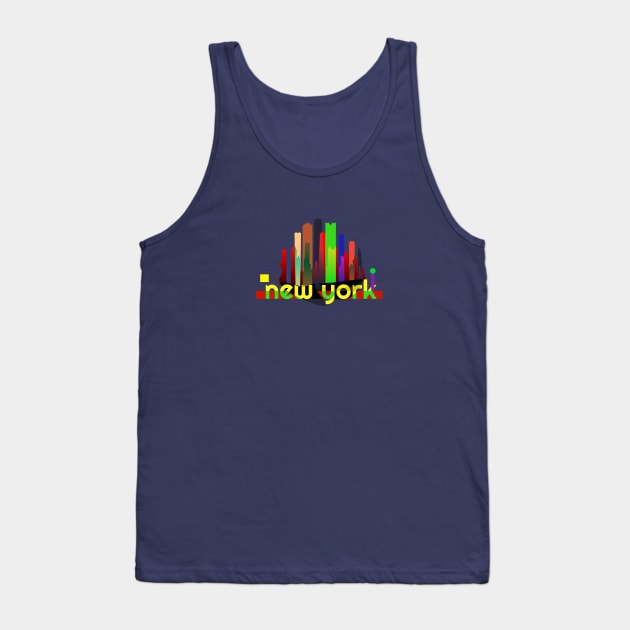 New York - Trendly Modern Flat Art Design Tank Top by Davey's Designs